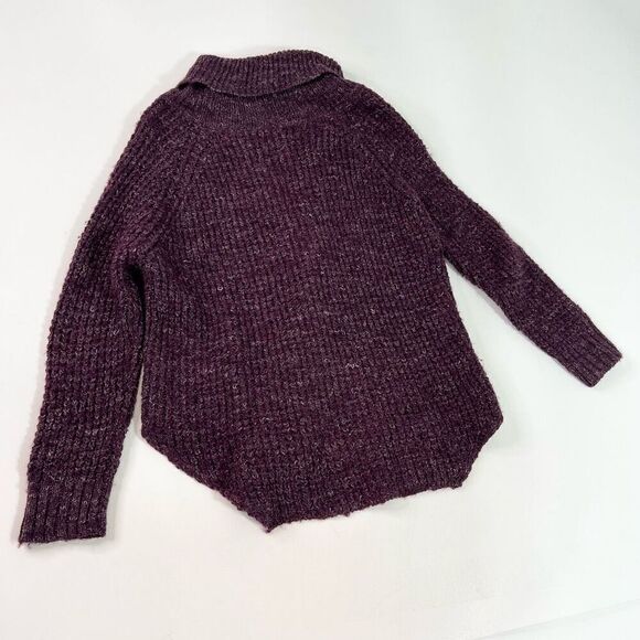 Free People Wool Linen Blend Sweater Womens Small Purple Turtleneck Pullover - Picture 7 of 9